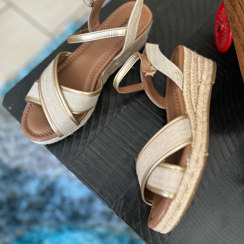 Style & Co. Cream Espadrille Wedges